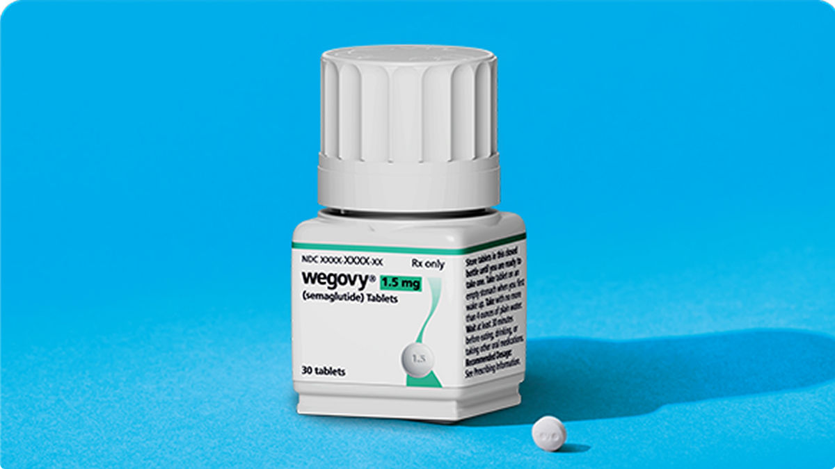 Wegovy® pill bottle and single pill