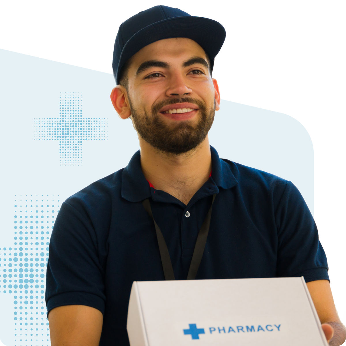 Person delivering a prescription box