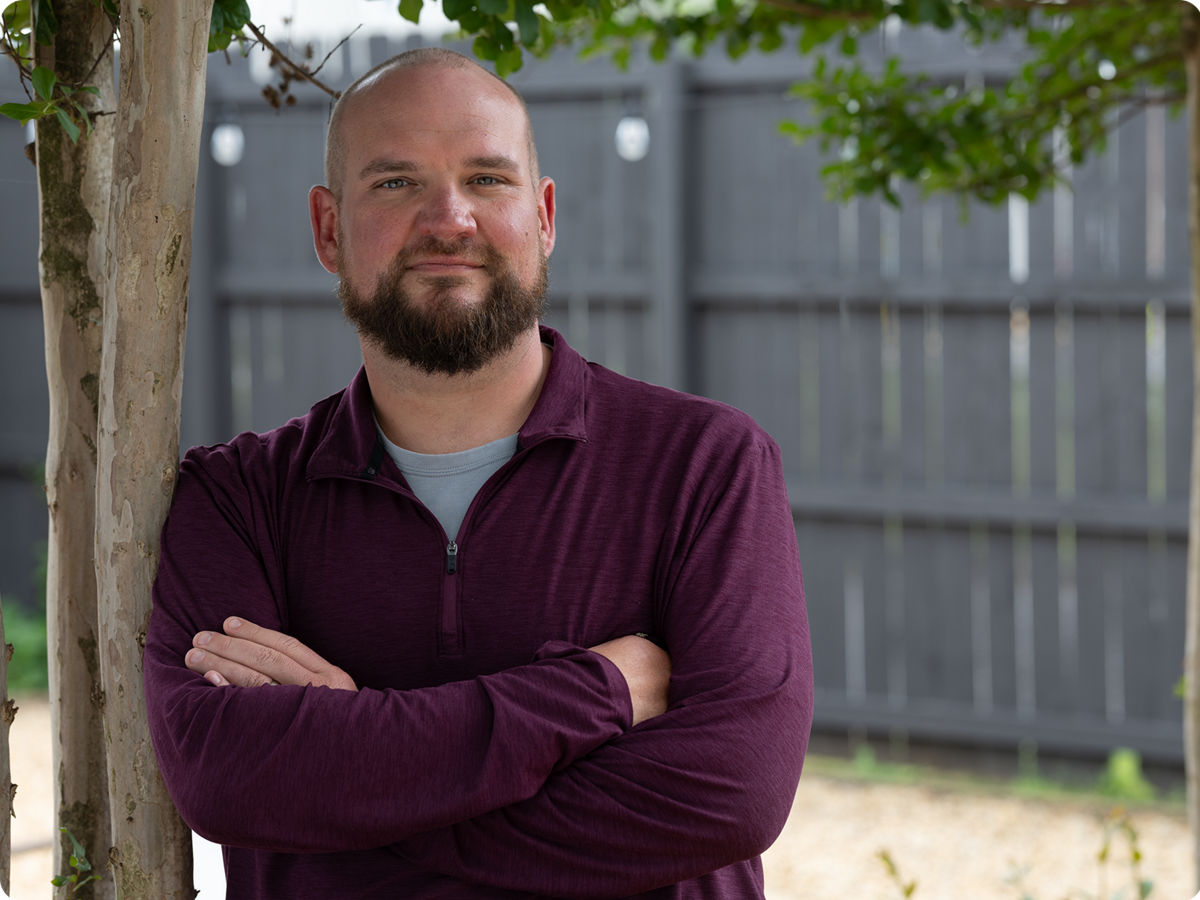 Heath, a Wegovy<sup>®</sup> patient, father and proud owner of an electrical company