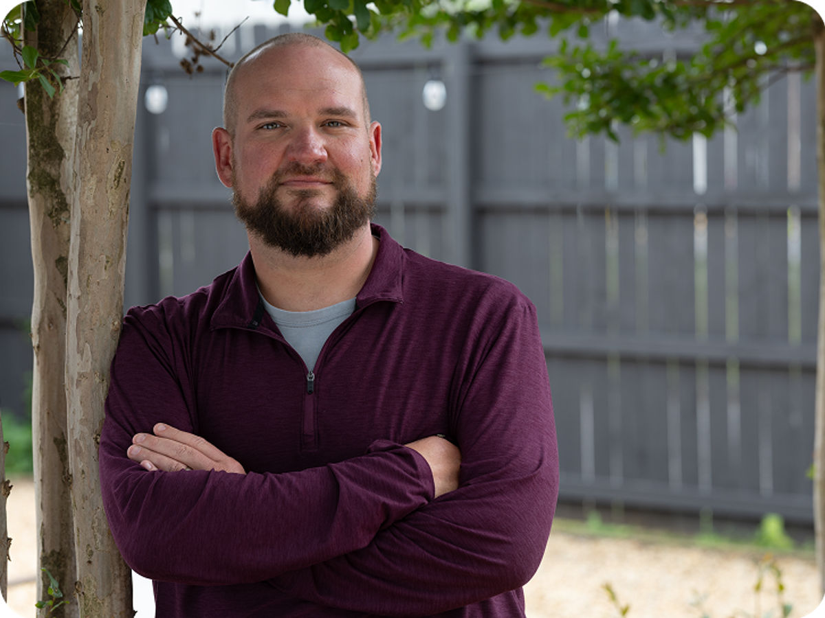 Heath, a Wegovy<sup>®</sup> patient, father and proud owner of an electrical company