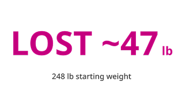LOST ~47 lb with a 248 lb starting weight