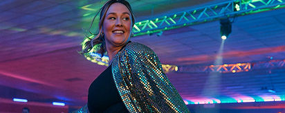 Woman skating at a roller rink