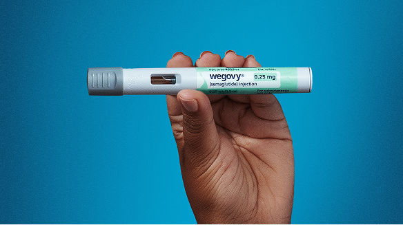 Wegovy (semaglutide) 0.25 mg pen in hand