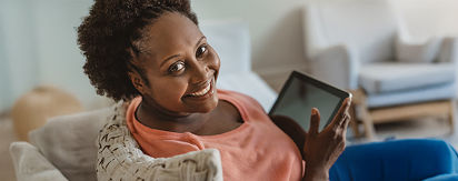 Woman engaging with content on her phone