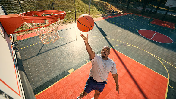 Man playing basketball