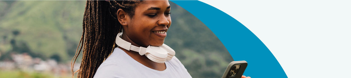 Woman engaging with content on her phone