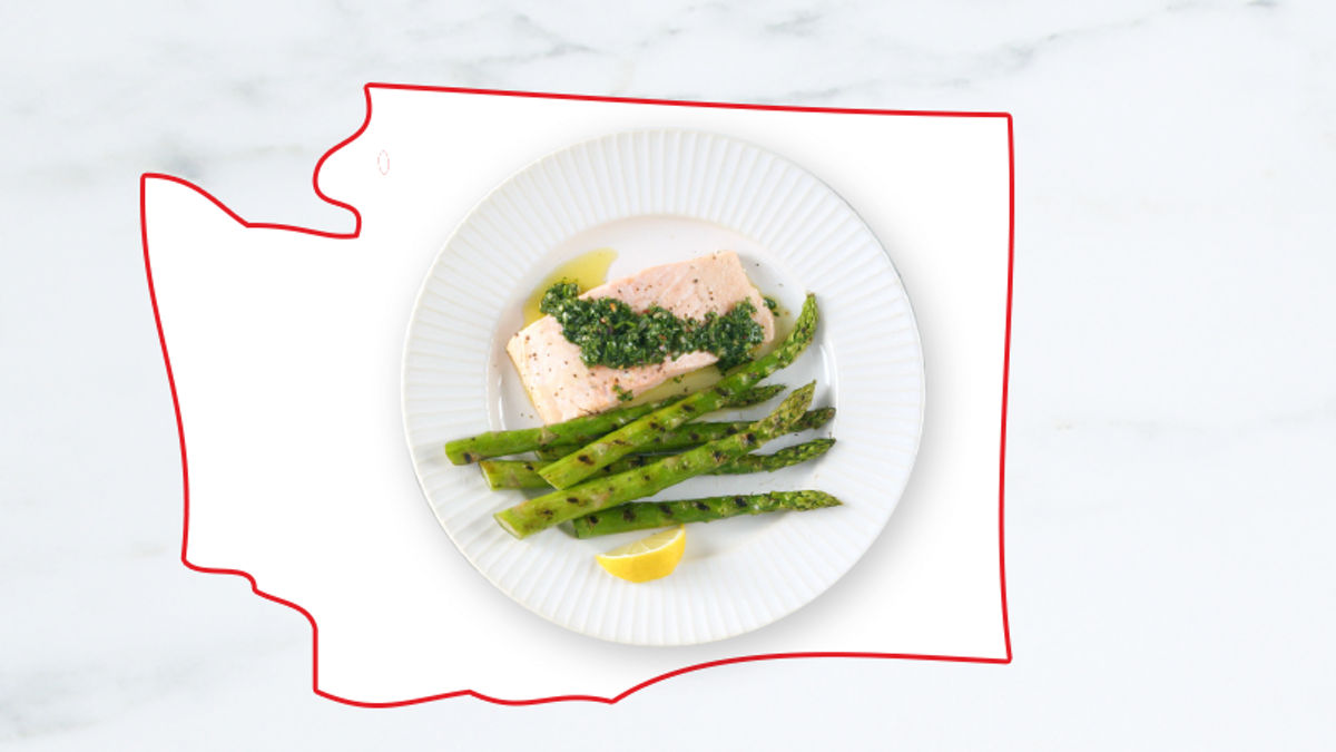 Washington Grilled Salmon & Asparagus