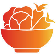 Bowl of vegetables icon