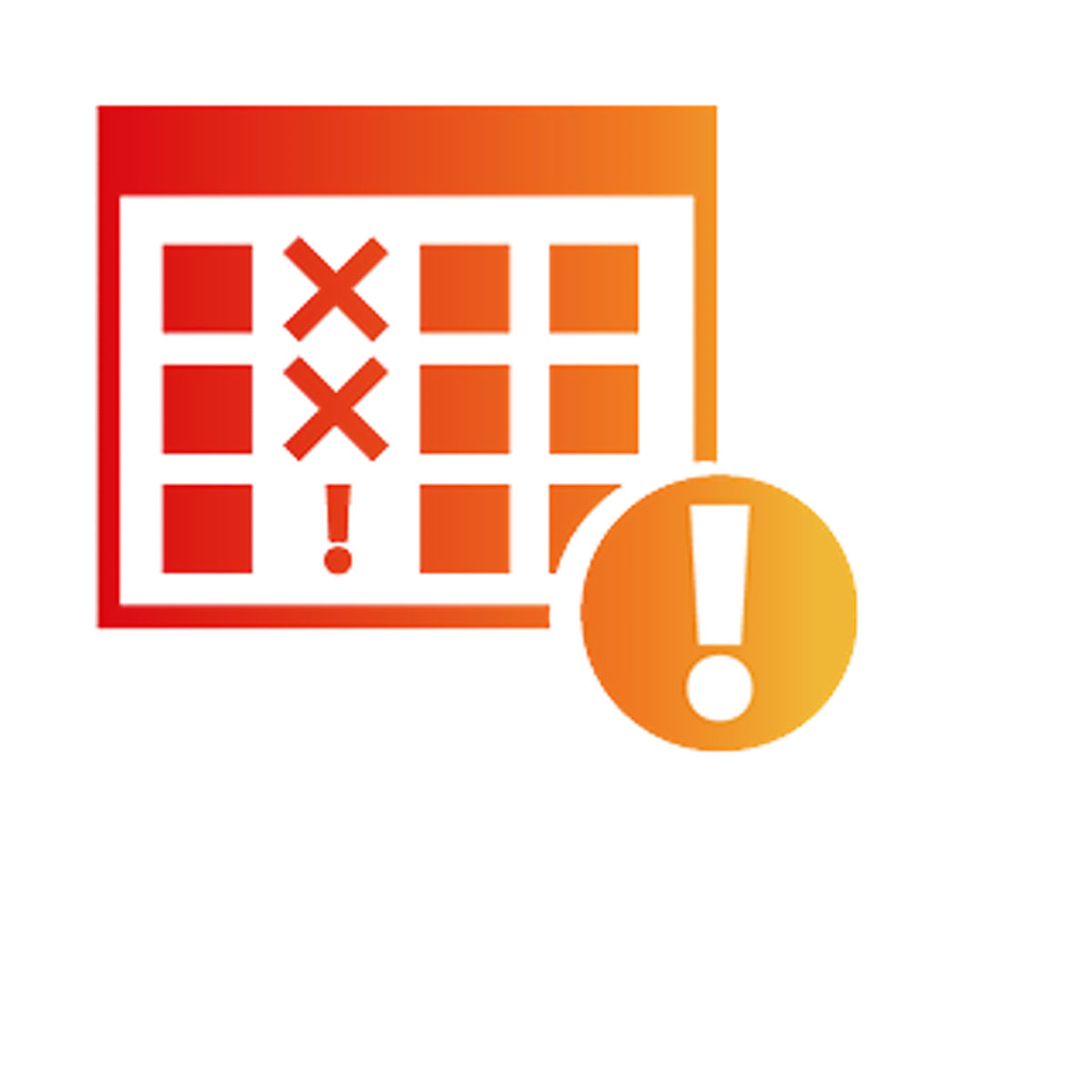 Calendar with exclamation mark icon