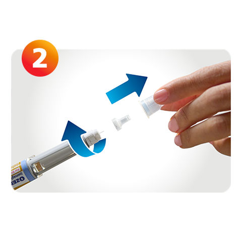 Hand attaching a needle to the Ozempic® pen