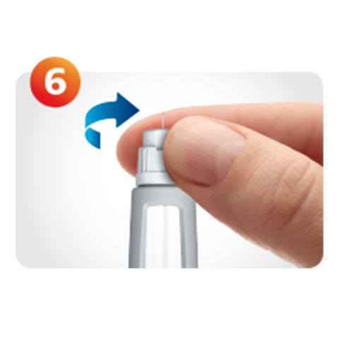 Hand removing the Ozempic® pen needle by twisting