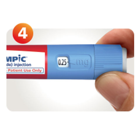 Hand turning the Ozempic® pen dose selector