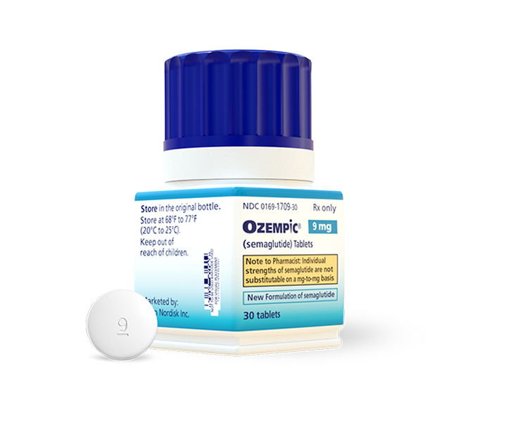 Ozempic® 9 mg pill and bottle