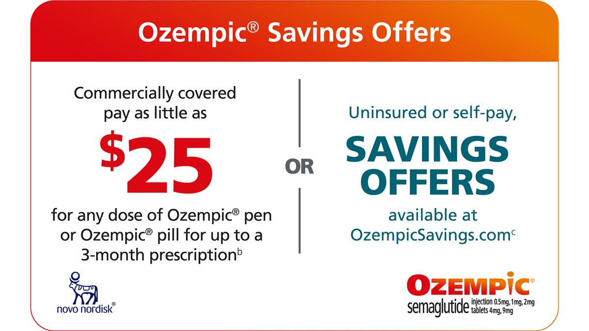 Ozempic® Savings Offers card