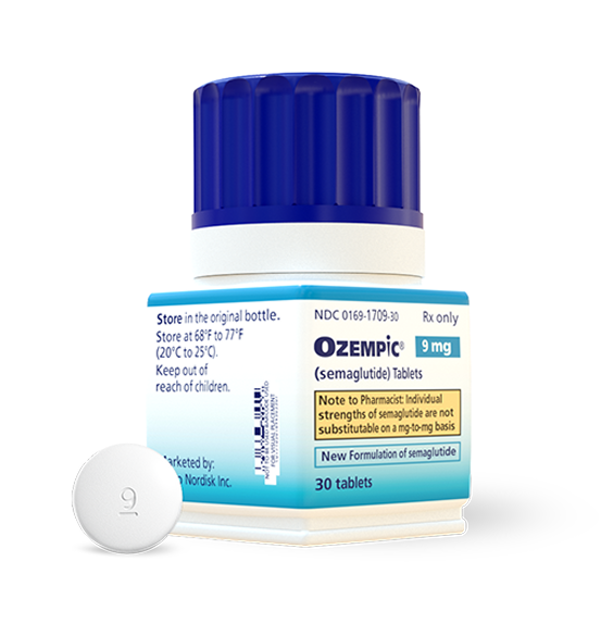 Ozempic® 9 mg pill and bottle