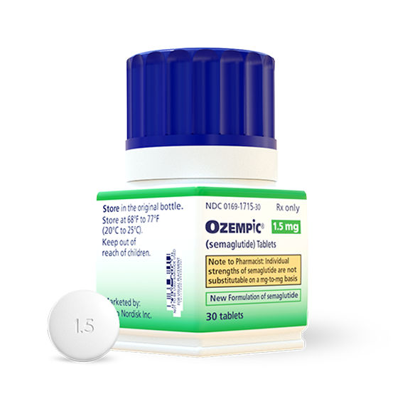 Ozempic® 1.5 mg pill and bottle