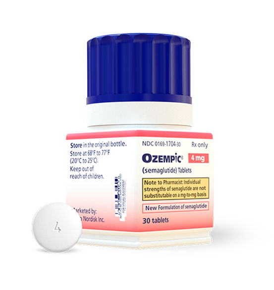 Ozempic® 4 mg pill and bottle