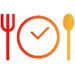 Fork, clock, and spoon icon