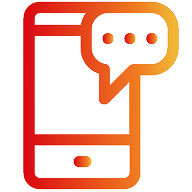 Mobile Phone with Chat bubble icon image