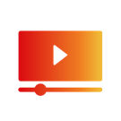 Play button in window with a progress bar icon