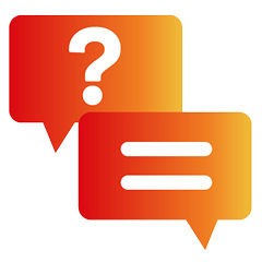 Two message boxes: one with a question mark and the other with two lines