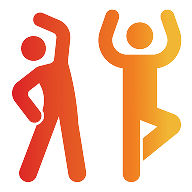 Two people stretching icon