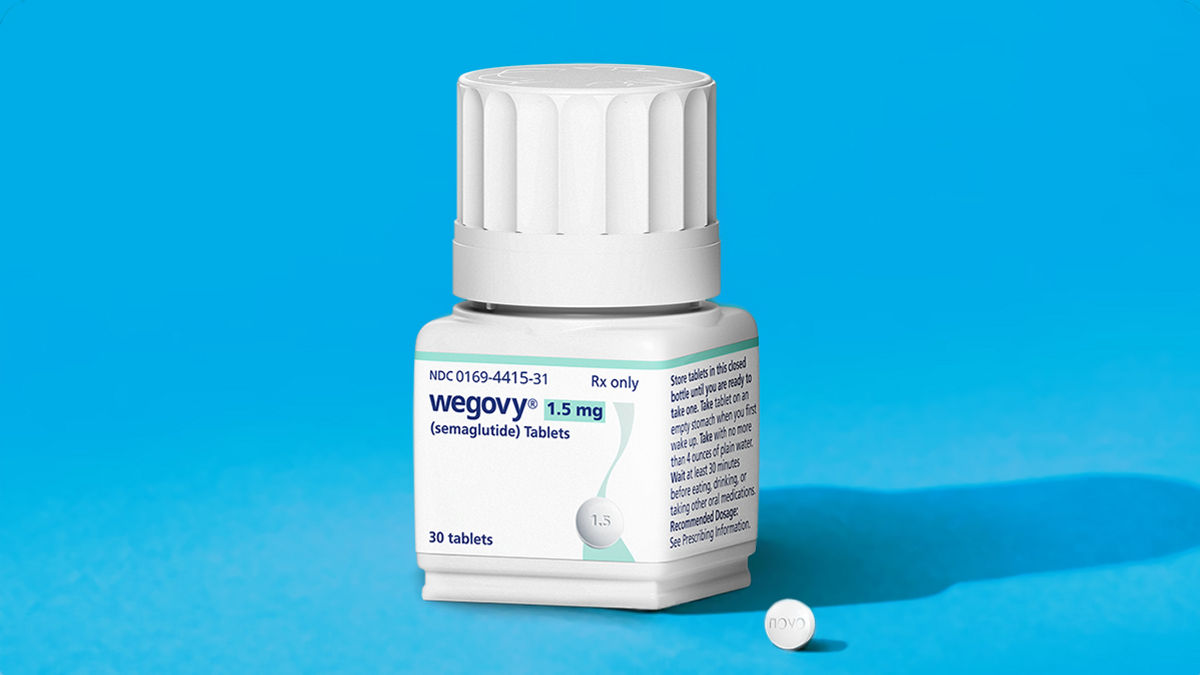 Wegovy<sup>®</sup> pill bottle and single pill