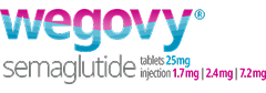 Wegovy semaglutide tablets 25 milligrams and injection 1.7, 2.4, and 7.2 milligrams