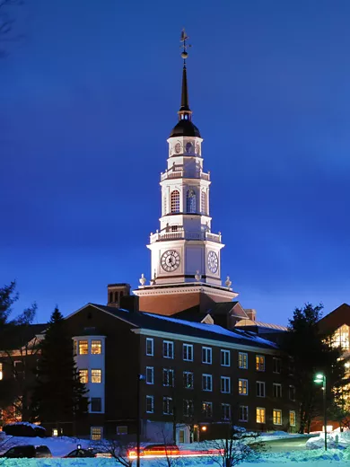 Colby College at night