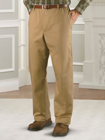 Haband Men’s Flannel-Lined Elastic Waist 5-Pocket Jeans  - Image 1 of 4