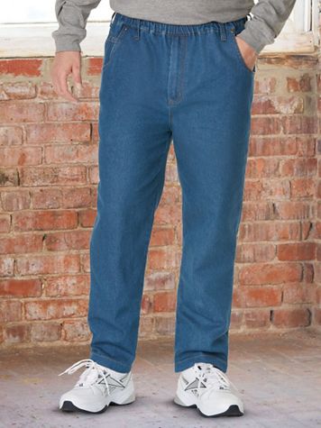 Haband Men’s Casual Joe® Stretch Waist Jeans with Drawstring - Image 1 of 3