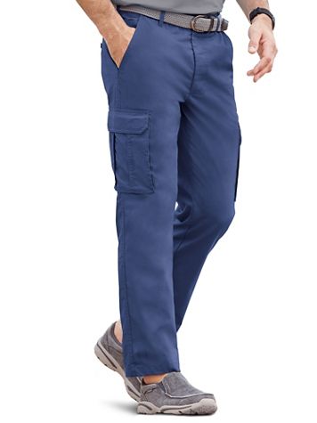 Haband Men's Casual Joe® Stretch Waist Poplin Cargo Pants  - Image 1 of 3