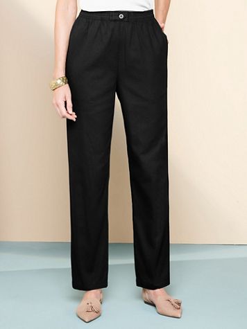 Cotton Tab-Front Straight Leg Pull-On Denim Jeans - Image 1 of 7