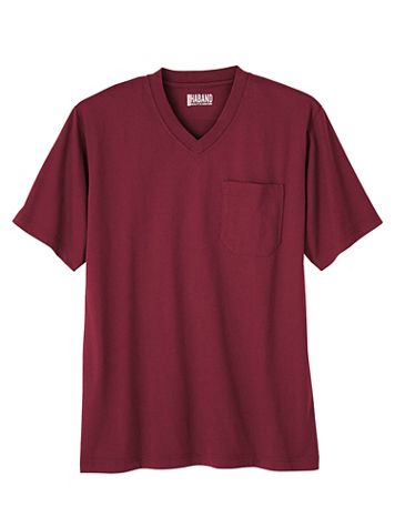 Haband Men’s V-Neck Affordabili-Tee Shirt with Pocket - Image 1 of 5