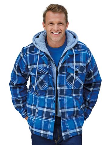 Haband Tailgater™ Sherpa Lined Men's Flannel Jacket - Image 1 of 5