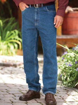 John Blair Relaxed-Fit Flannel-Lined Jeans