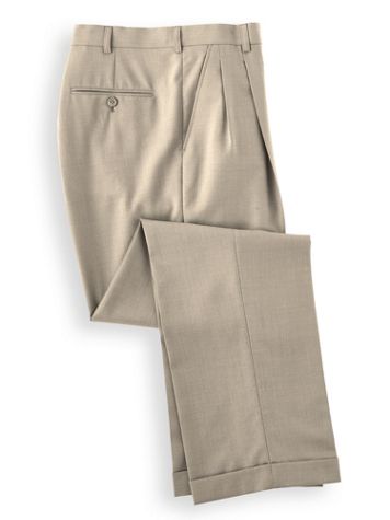 Personal Choice® Poly/Wool Blend Suit Pants - Pleated Front