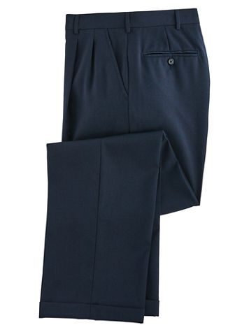 Personal Choice® Poly/Wool Blend Suit Pants - Pleated Front