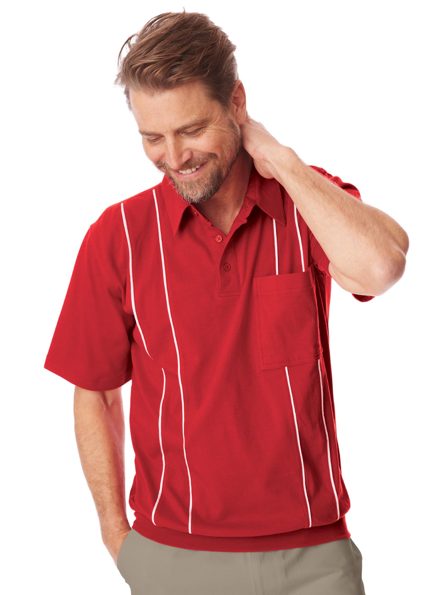 John Blair Piped Banded-Bottom Polo