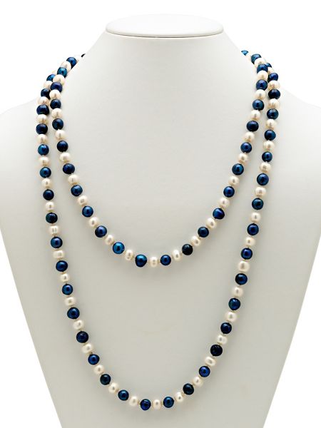 Navy & White Pearl Necklace | Blair