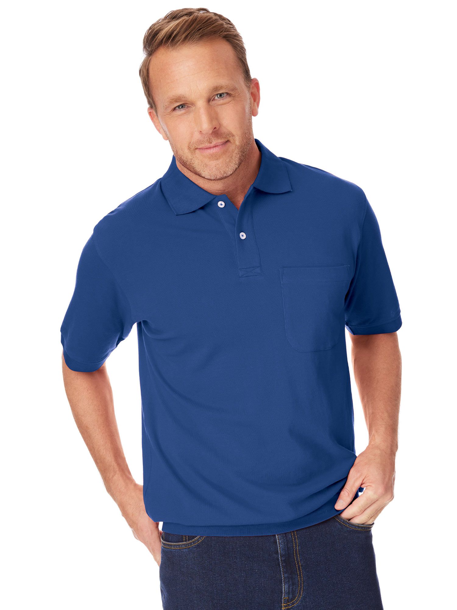 John Blair Banded-Bottom Piqué Knit Polo