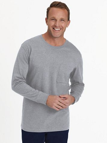 John Blair Everyday Jersey Knit Long-Sleeve Pocket Tee