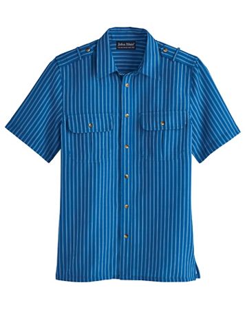 John Blair® Short-Sleeve Linen-Look Pilot Shirt - Image 1 of 7