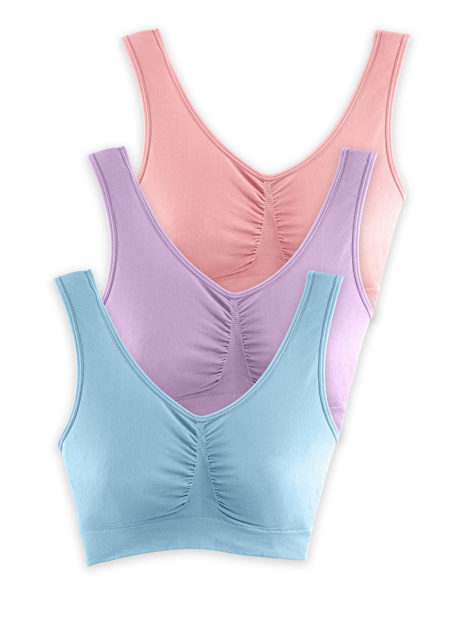 3-Pack Seamless Comfort Bras by ComfortEase
