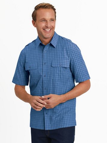 John Blair® Short-Sleeve Woven Pilot Shirt - Image 1 of 2