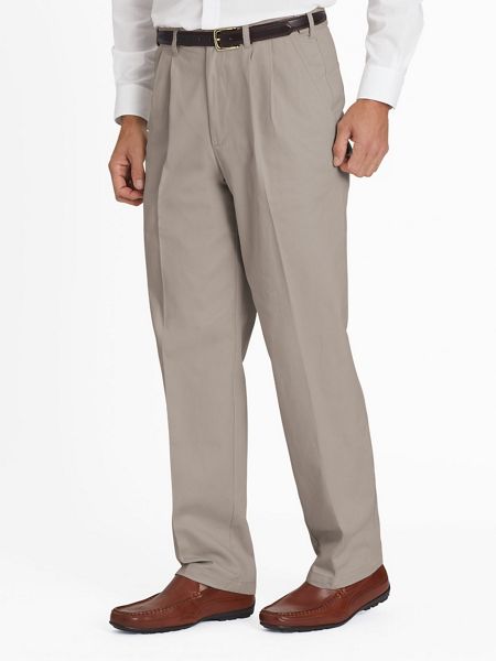 Adjust-A-Band Wrinkle-Resist Pleated Front Chinos | Blair
