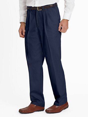 John Blair Adjust-A-Band Relaxed-Fit Pleated Chinos - Blair
