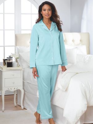 brushed back satin pajamas plus size