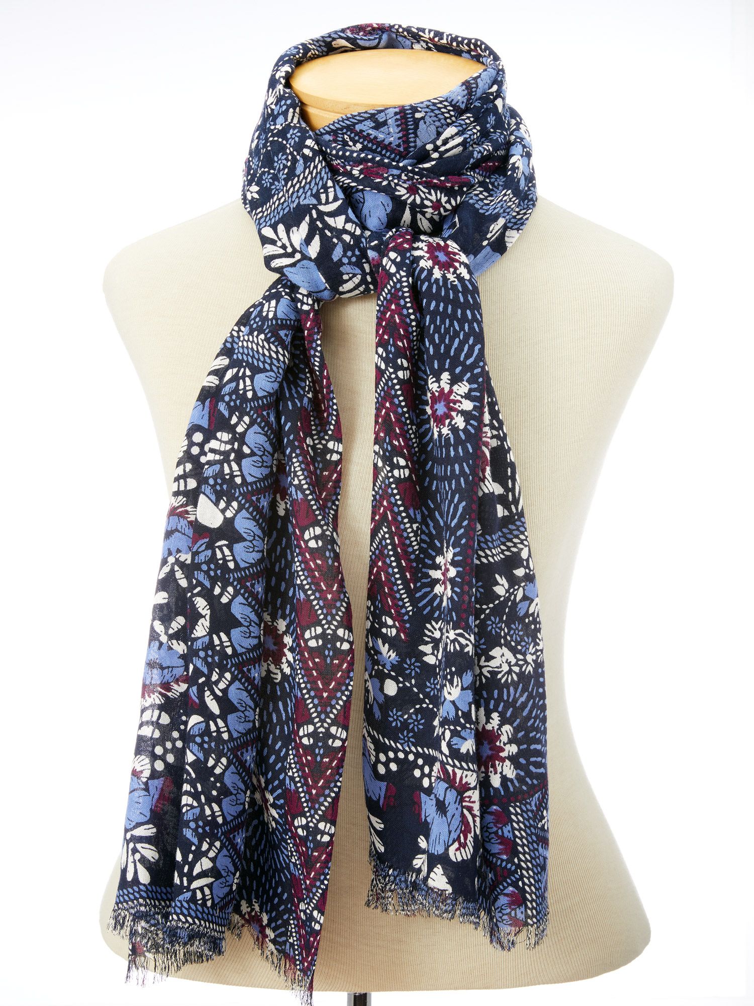 Mulberry Patchwork Oblong Scarf