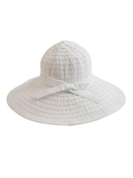 Women's Ribbon Large Brim Hat with Bow